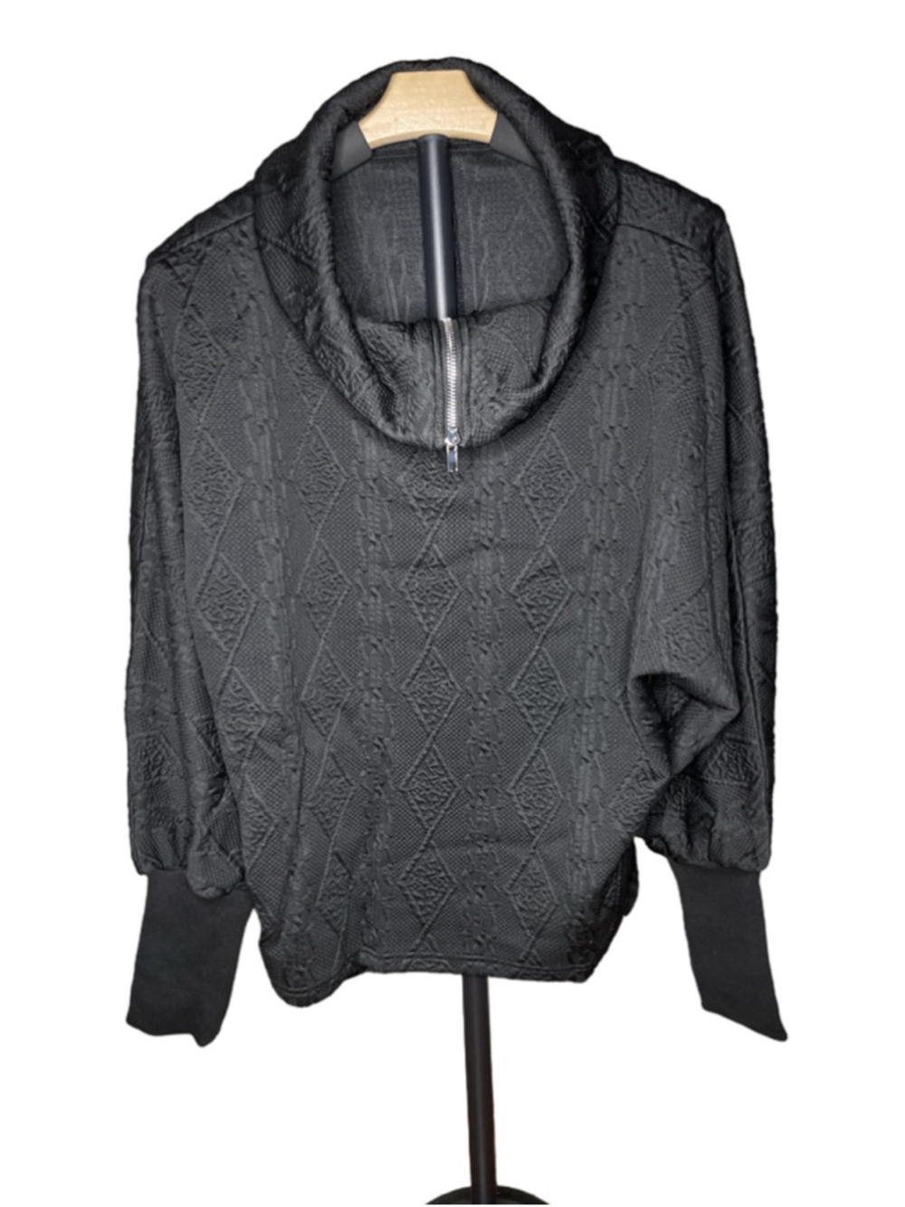 Pink Queen Women's Black Cowl Neck Sweater Medium
